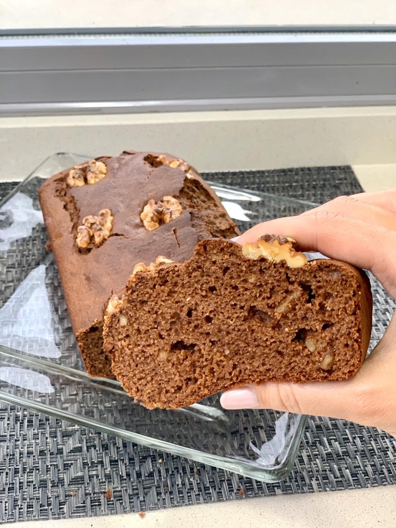 Bizcocho saludable de cacao, nuez y crema de 🥜 Bizcocho saludable de cacao, nuez y crema de 🥜