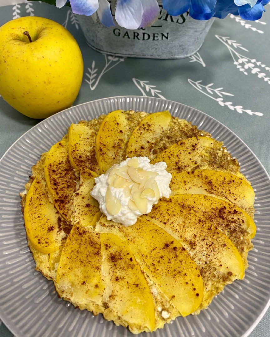 Tortita de manzana al microondas 🧇🍎 Tortita de manzana al microondas 🧇🍎