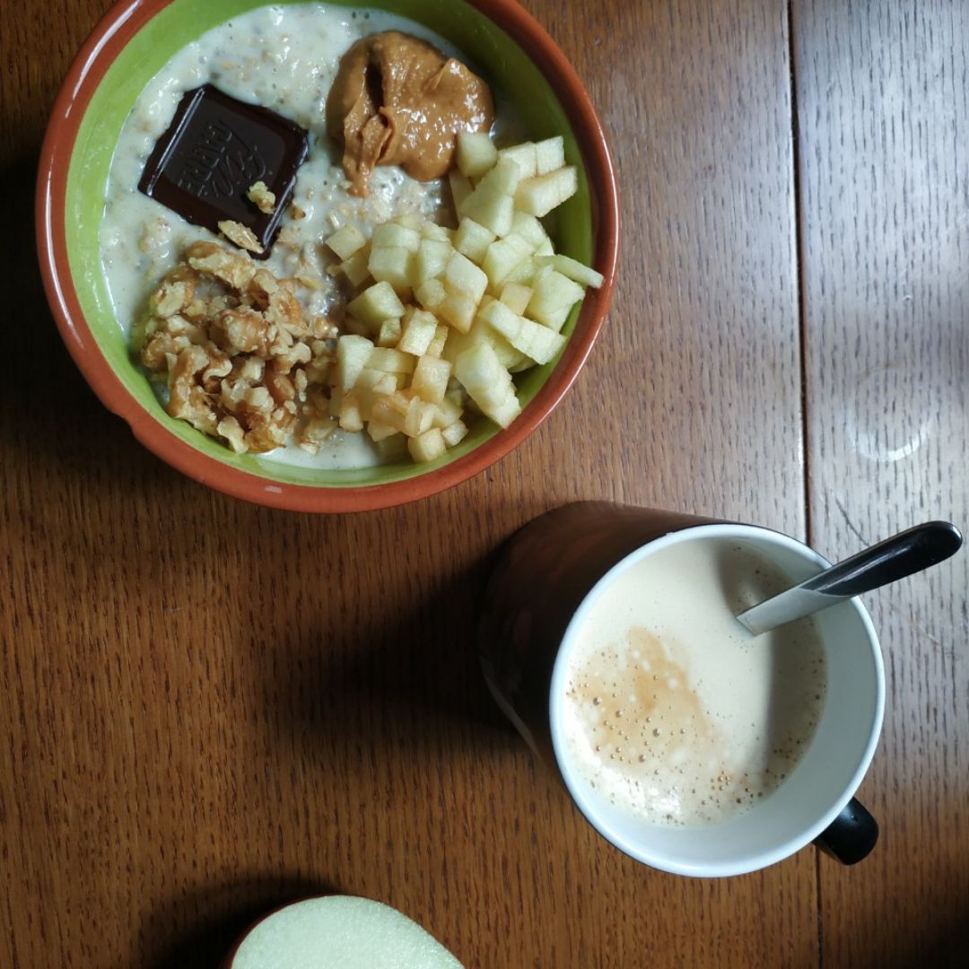 Gachas de avena, tarta de manzana Gachas de avena, tarta de manzana