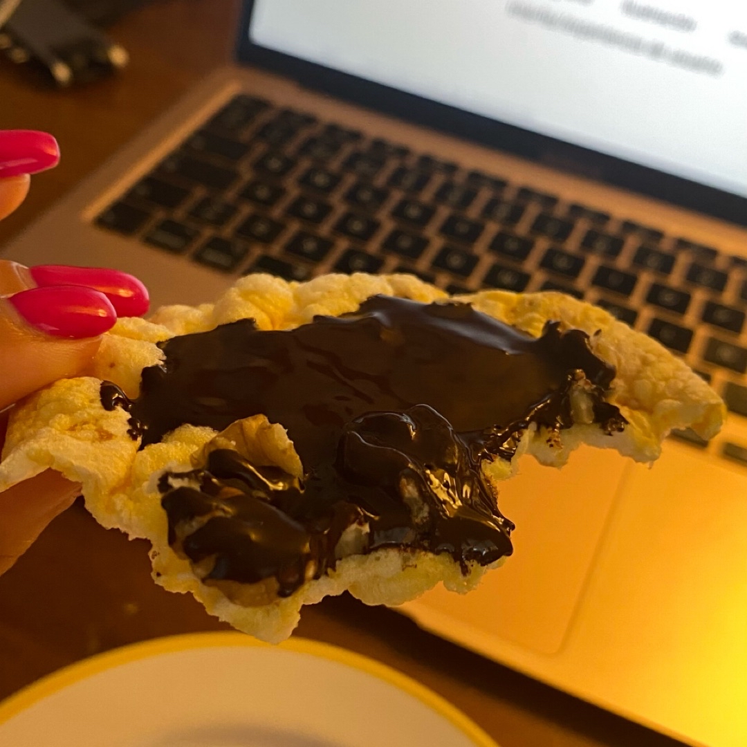 Tortitas de arroz con chocolate Tortitas de arroz con chocolate