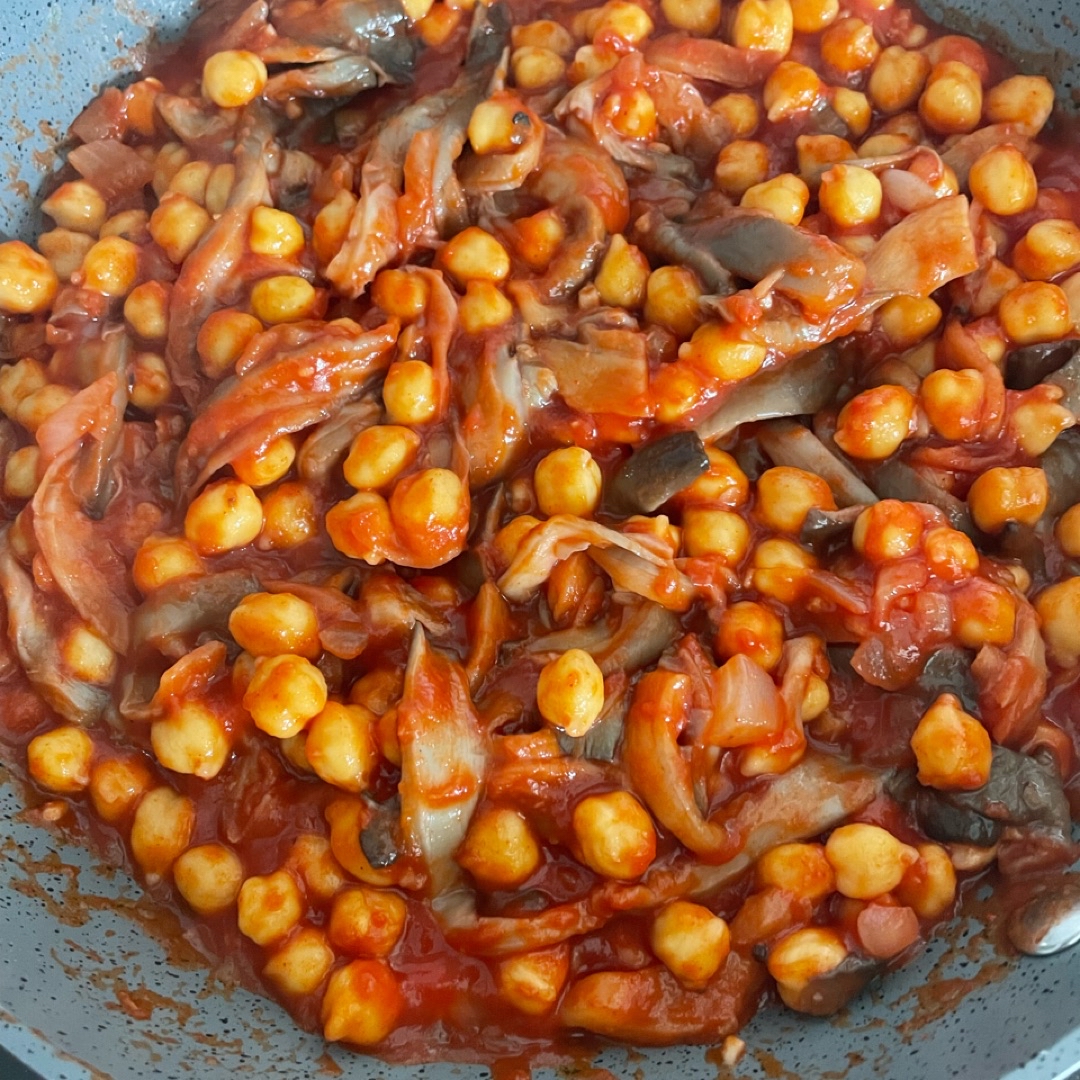 Setas con garbanzos Setas con garbanzos