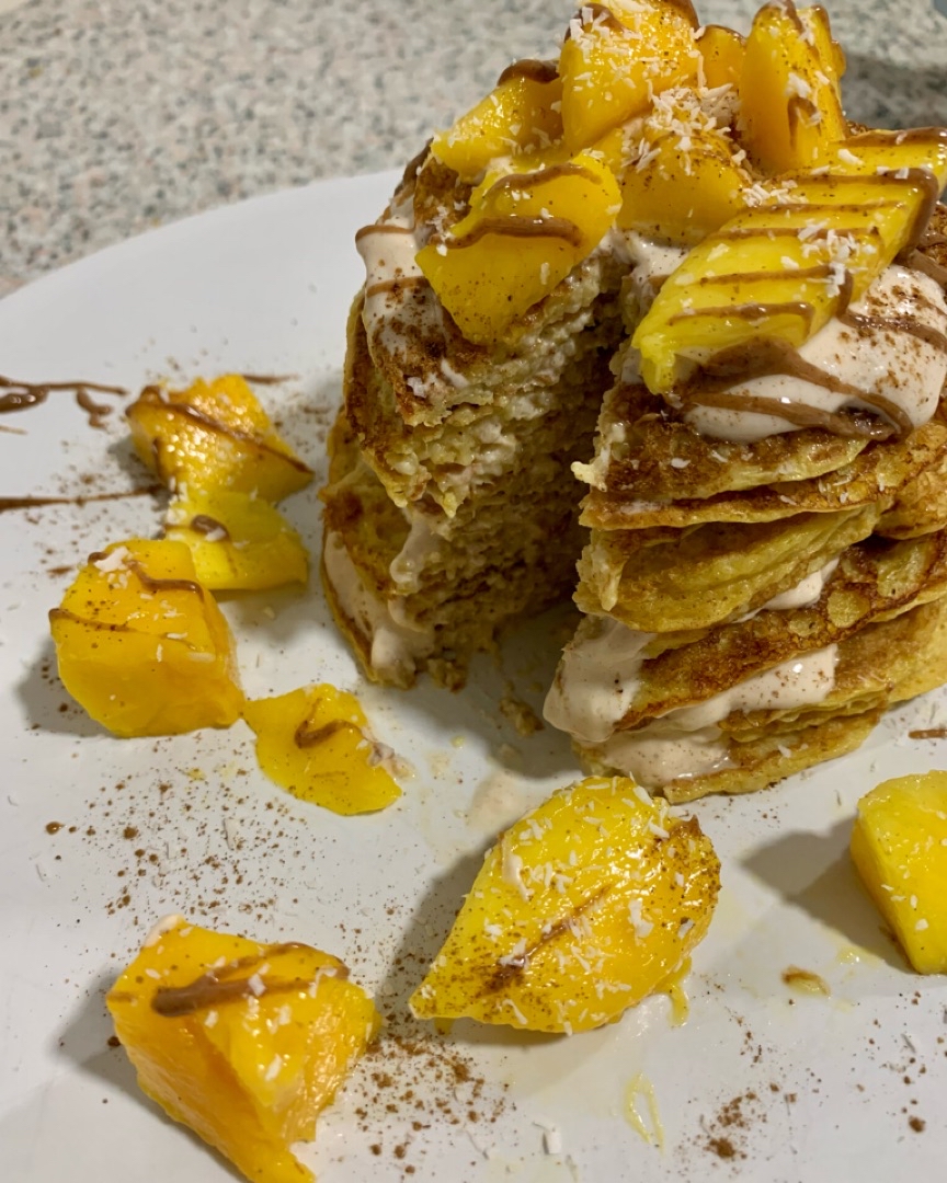 Tortitas 🥞 de mango 🥭 Paso 5 Tortitas 🥞 de mango 🥭 Paso 5