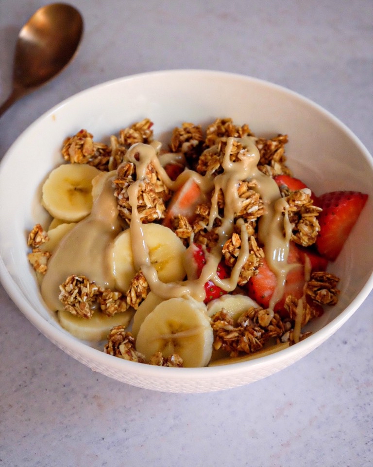 Chia pudding con granola Chia pudding con granola