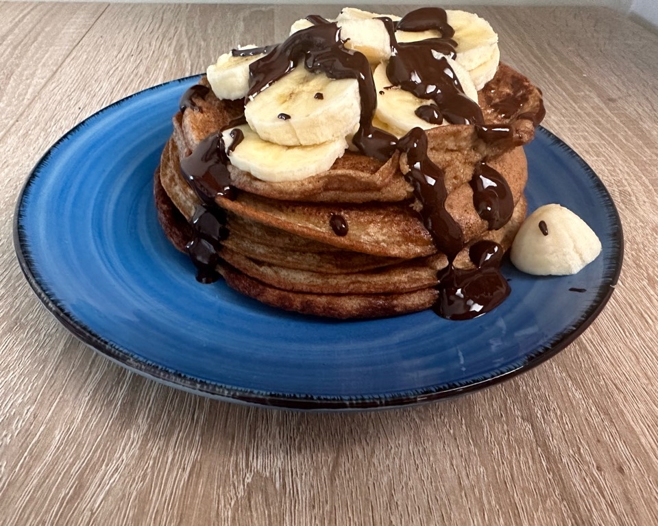 Tortitas de plátano con chocolate