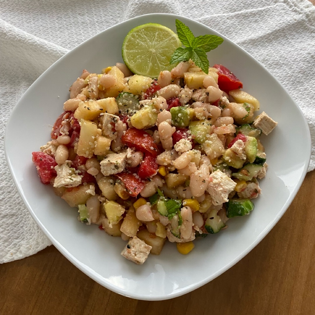 Ensalada refrescante de alubias con lima y menta 🍋