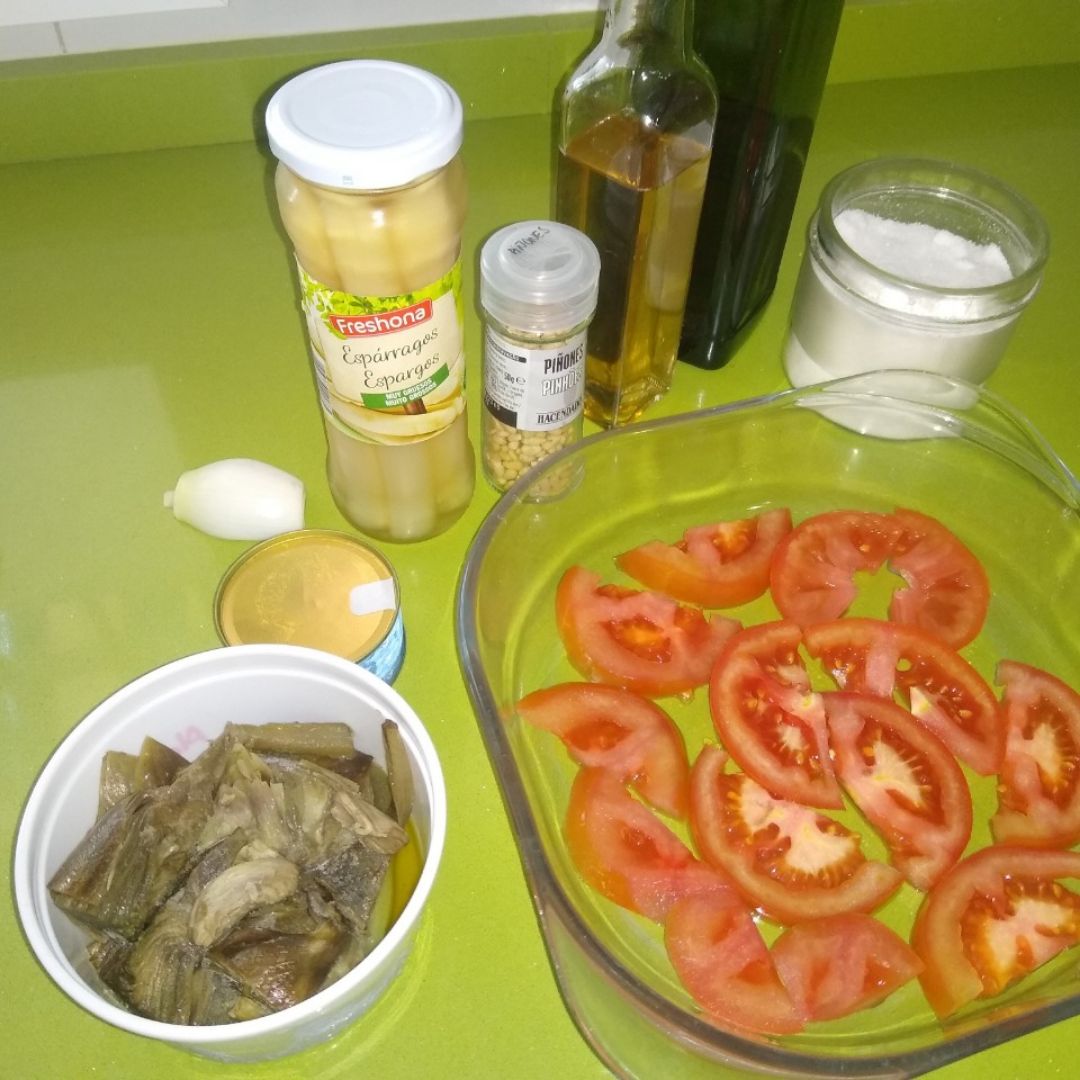 Ensalada alcachofas y esparragos Paso 0 Ensalada alcachofas y esparragos Paso 0