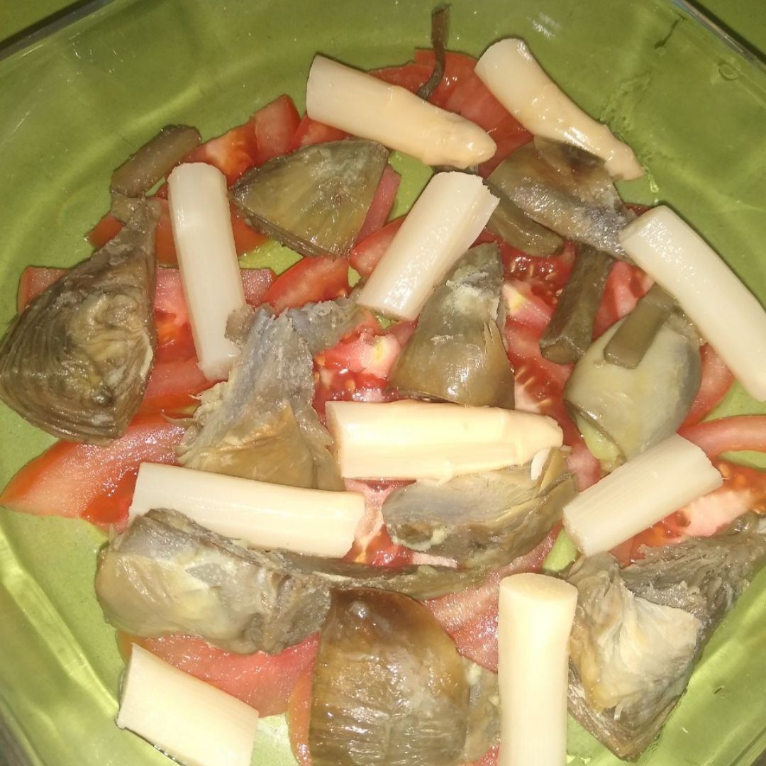 Ensalada alcachofas y esparragos Paso 1 Ensalada alcachofas y esparragos Paso 1
