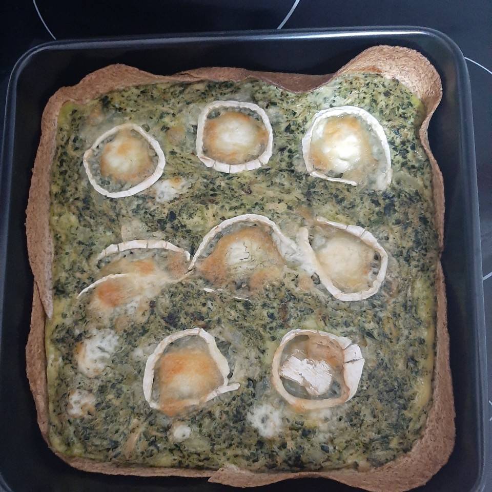 Quiche de pollo y espinaca