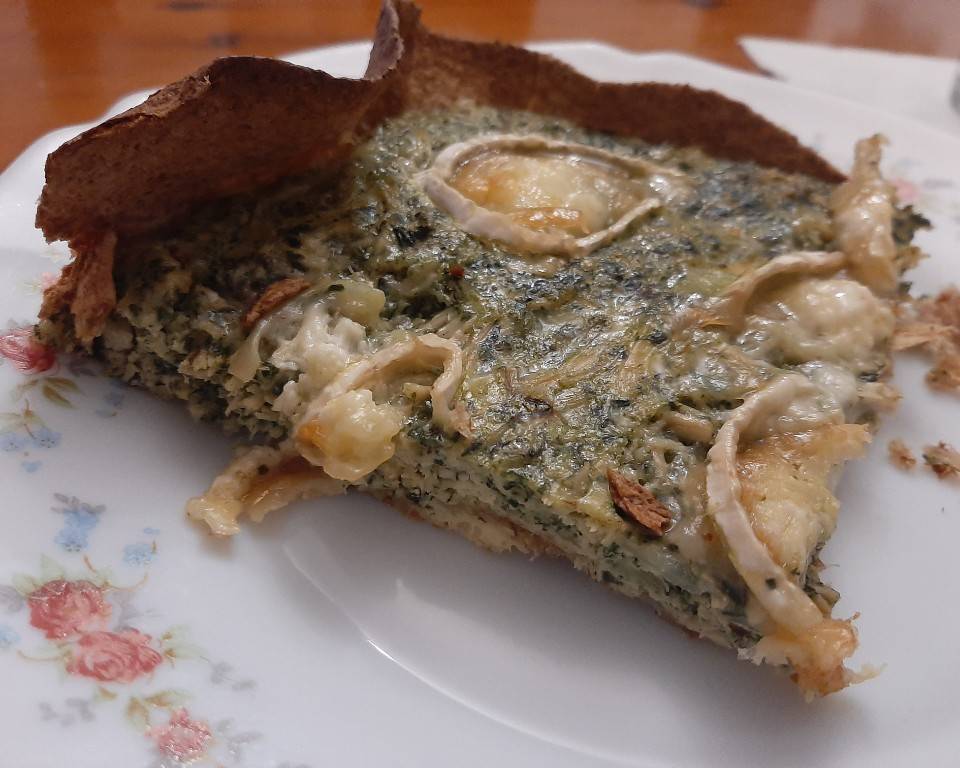 Quiche de pollo y espinaca