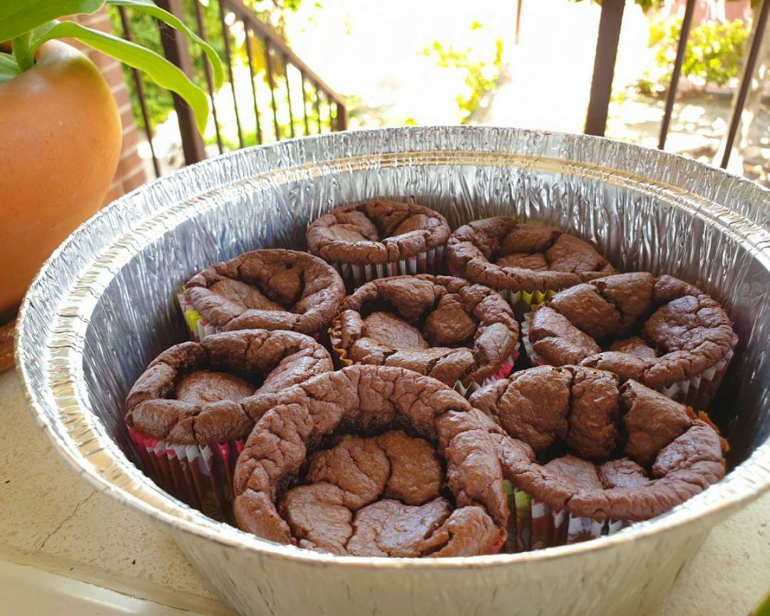 Magdalenas de cacao sin gluten