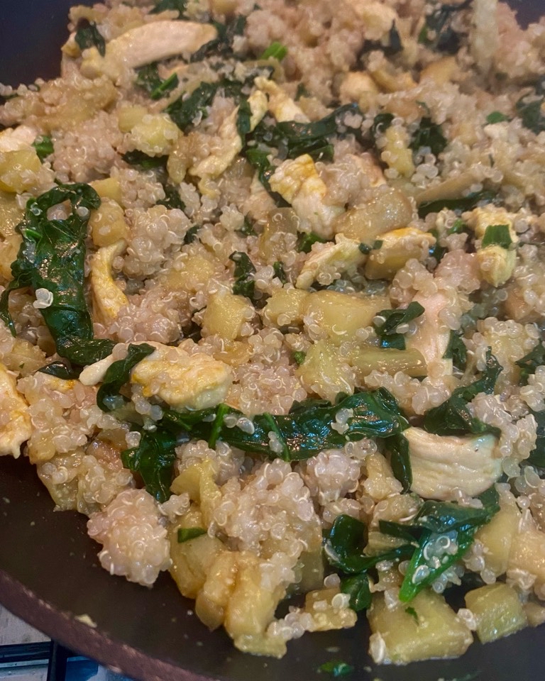 Pollo al curry con espinacas y berenjena 🍆 Pollo al curry con espinacas y berenjena 🍆