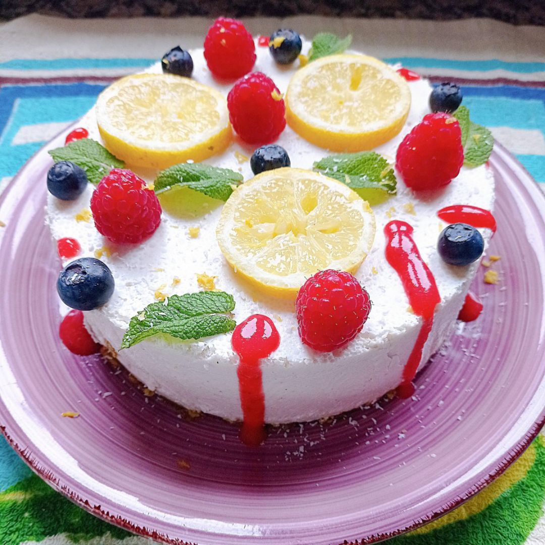 Cheesecake 🧀 de limón 🍋 y coco 🥥 Paso 6 Cheesecake 🧀 de limón 🍋 y coco 🥥 Paso 6