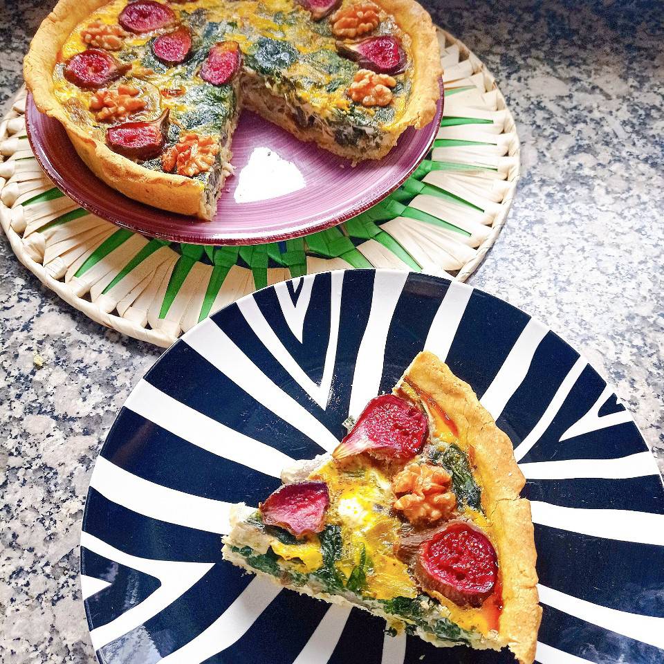 Quiche de verduras con higos y nueces 🥮