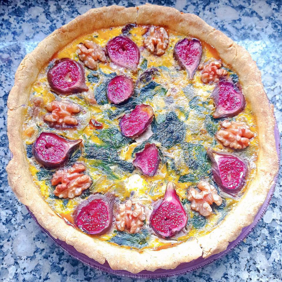 Quiche de verduras con higos y nueces 🥮