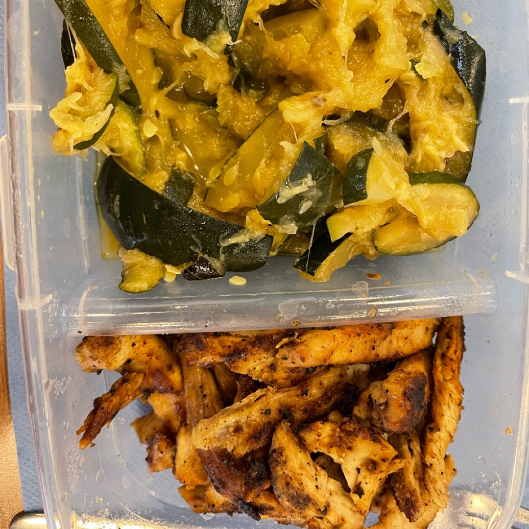 Calabacín y pollo a la plancha Calabacín y pollo a la plancha