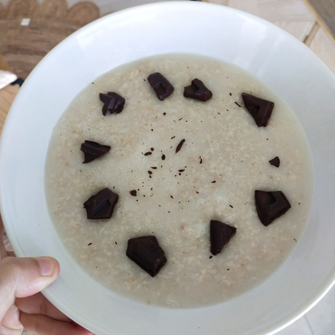 Gachas de chocolate con higos y pistachos🍫 Paso 1