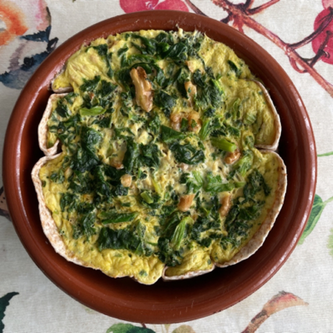 Quiché individual de espinacas Quiché individual de espinacas