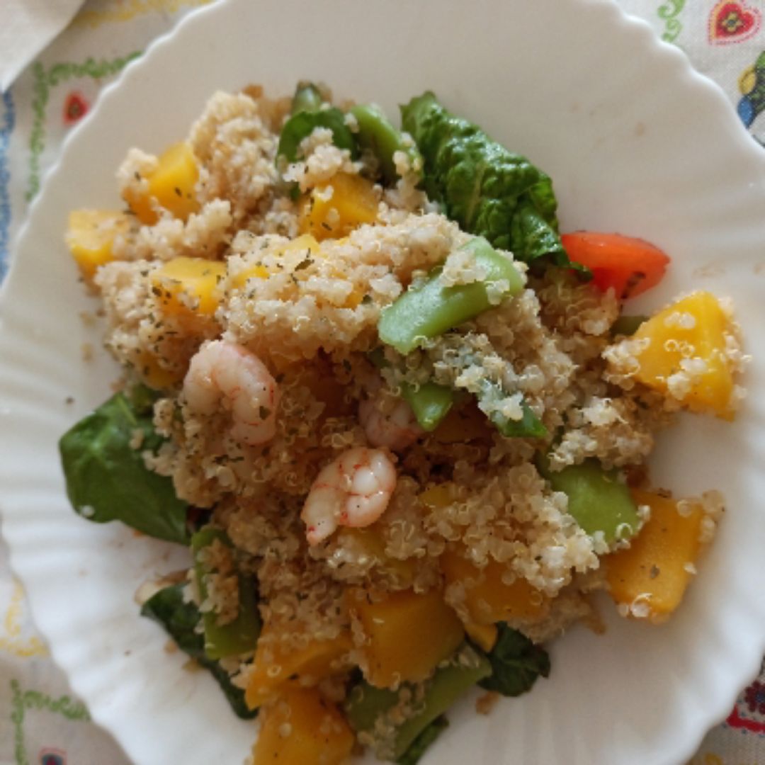 Quinoa con verduras y gambas Quinoa con verduras y gambas