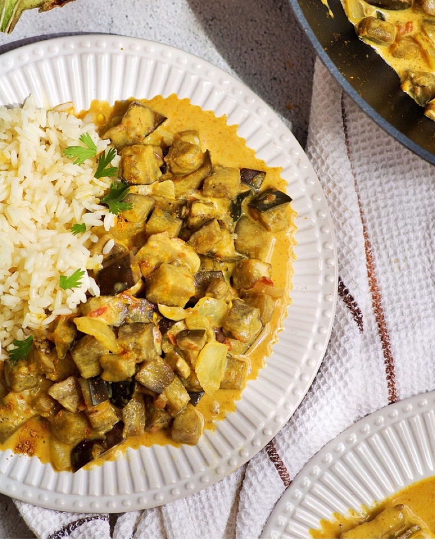 Curry de berenjena y cebolla Paso 4