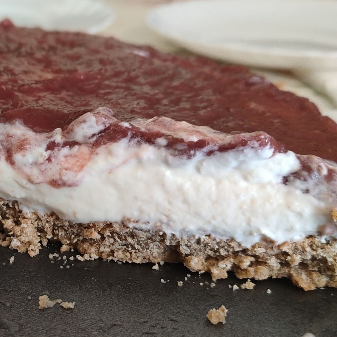 Tarta de queso y mermelada saludable Paso 1 Tarta de queso y mermelada saludable Paso 1