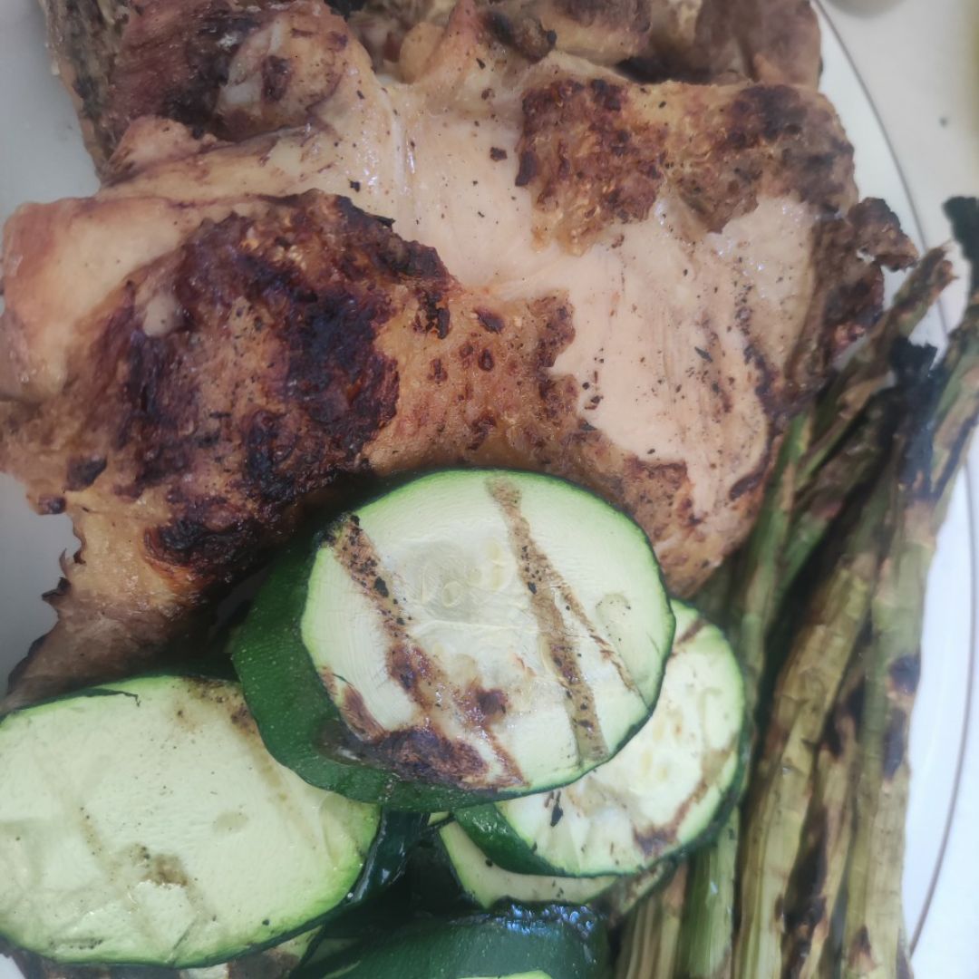 Pollo y calabacín a la brasa Paso 1