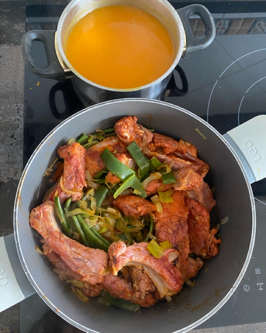 Costillas con patatas a la calabaza Paso 4 Costillas con patatas a la calabaza Paso 4