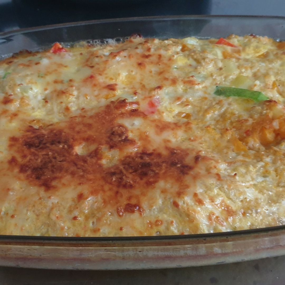 Arroz con verduras gratinado Arroz con verduras gratinado