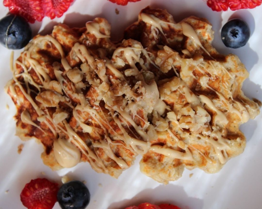 Gofres de plátano y crema de cacahuete  Paso 2