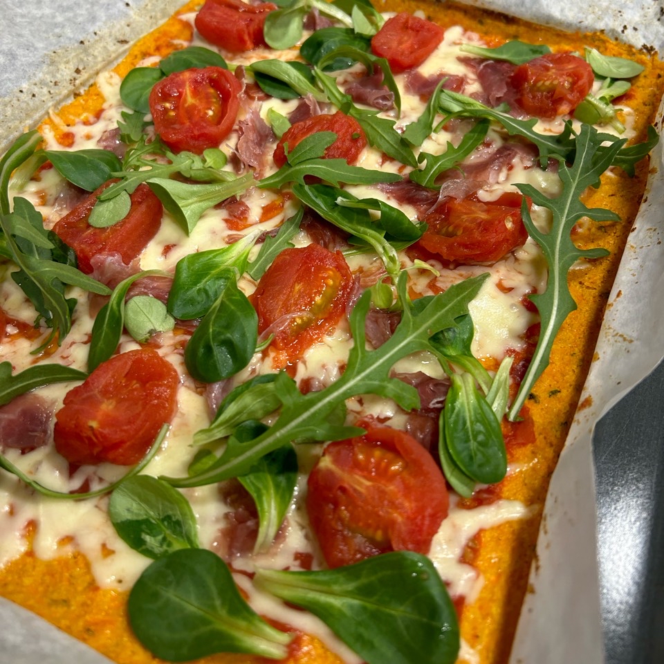 Pizza con base de zanahoria🥕 