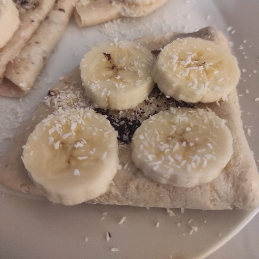 Creps de xocolata 馃崼 amb pl脿tan Paso 2 Creps de xocolata 馃崼 amb pl脿tan Paso 2
