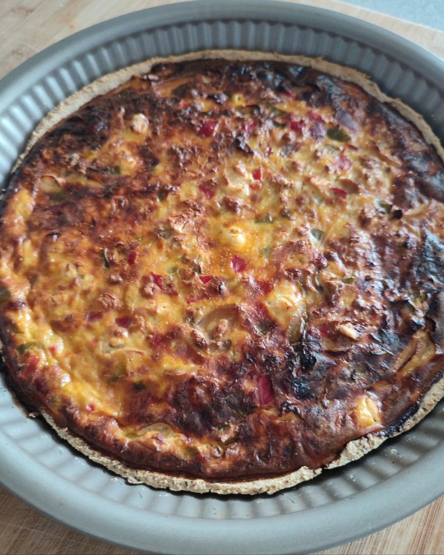 Quiche de Avena, champiñones y atún Paso 4 Quiche de Avena, champiñones y atún Paso 4