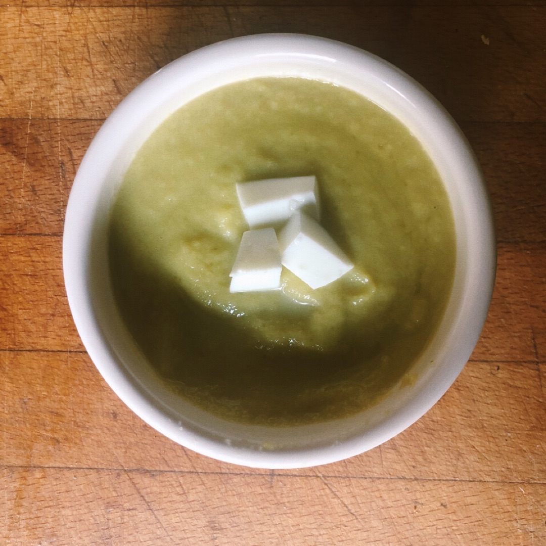 Crema de espárragos y calabacín Crema de espárragos y calabacín