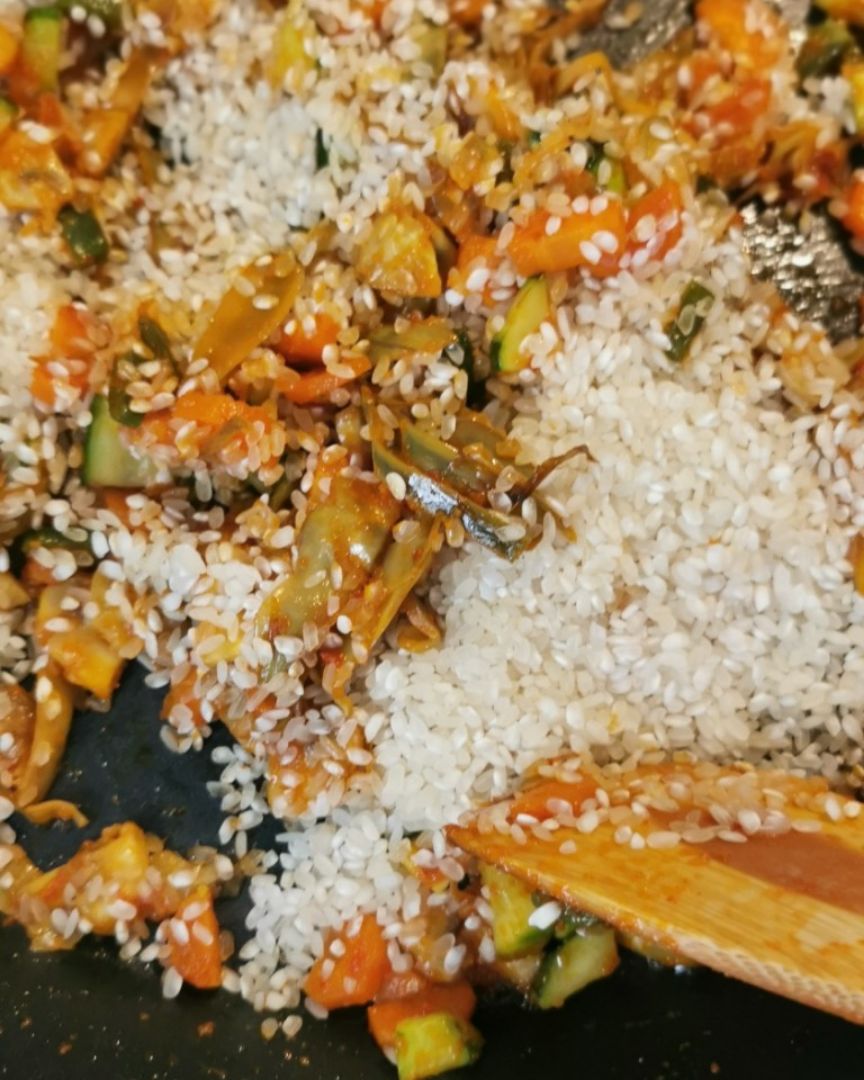 Arroz con Heura y verduras Paso 3 Arroz con Heura y verduras Paso 3