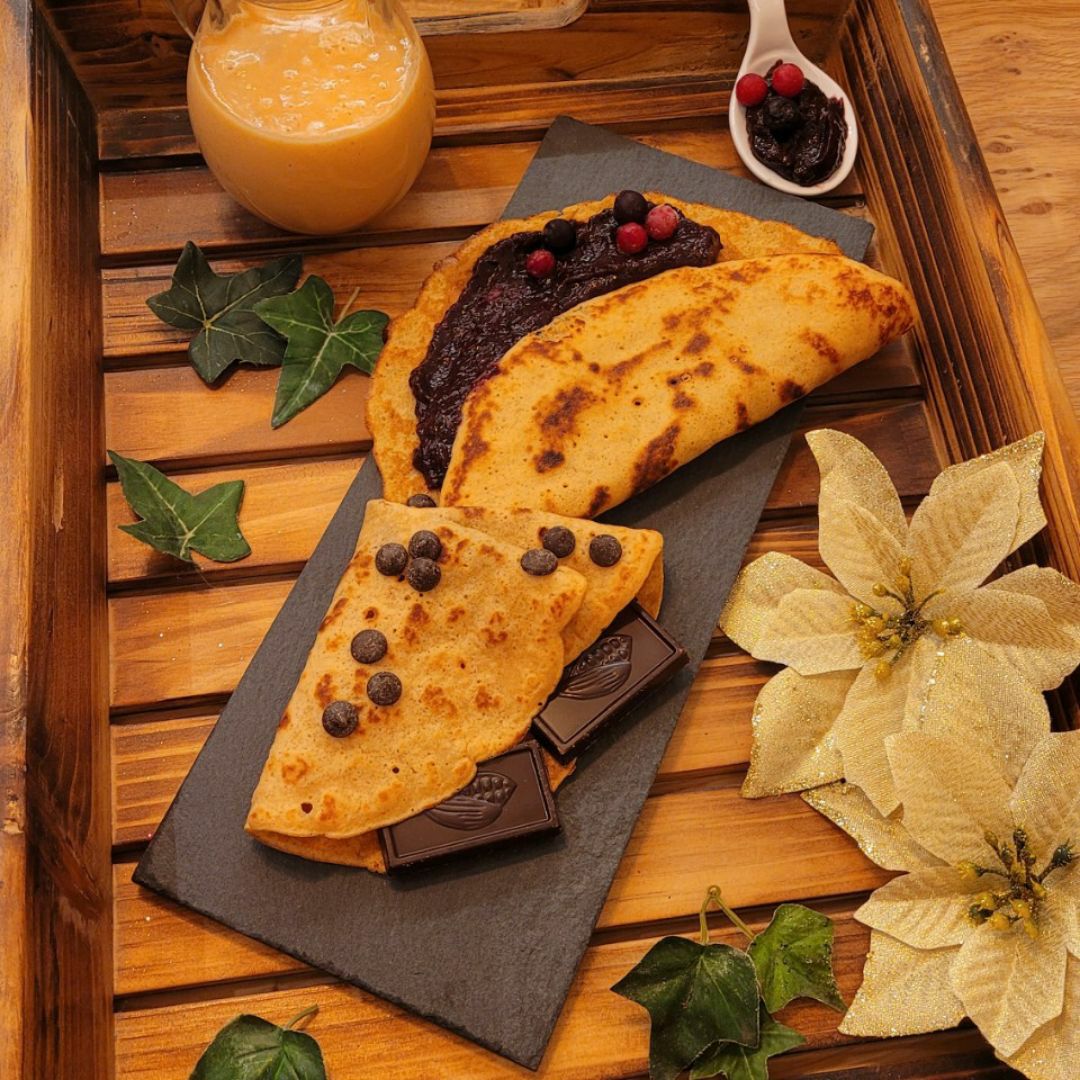 Creps de lenteja roja