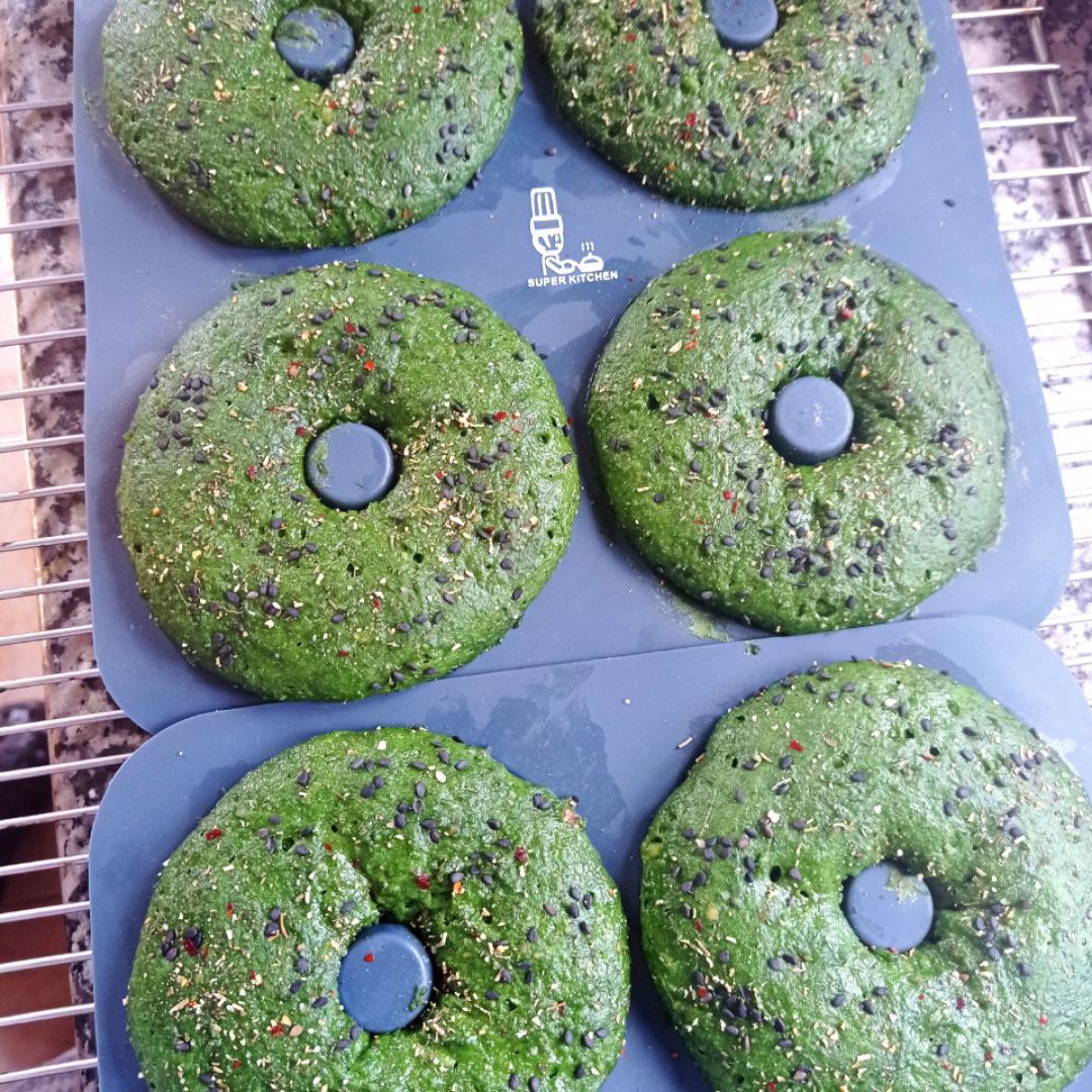 Bagels 🥯de espinacas 🥬 sin gluten Paso 3 Bagels 🥯de espinacas 🥬 sin gluten Paso 3