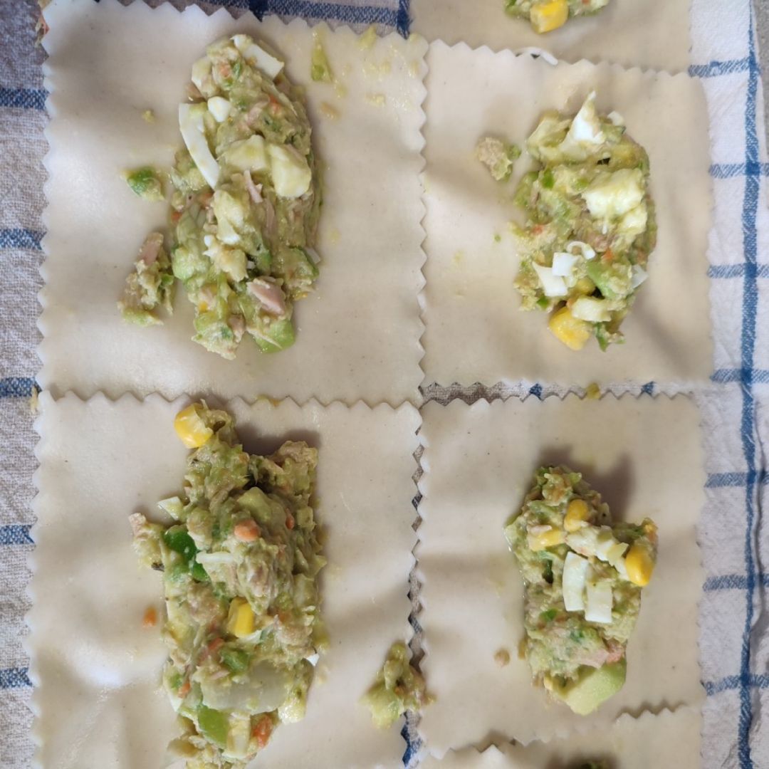 Canelones vegetales con Atún y mayonesa de aguacate Paso 5 Canelones vegetales con Atún y mayonesa de aguacate Paso 5