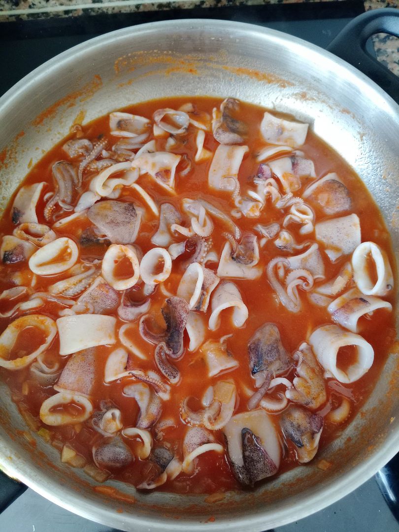 Guiso de chipirones Paso 3 Guiso de chipirones Paso 3