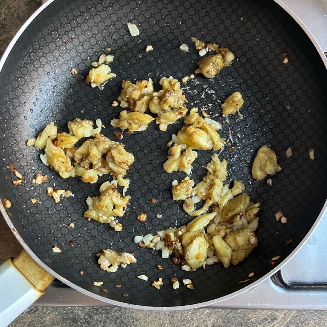Berenjena rellena de atún  Paso 3