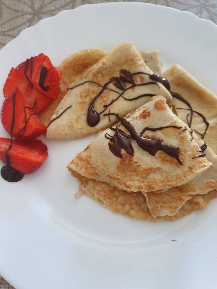 Crepes de avena cin chocolate Crepes de avena cin chocolate