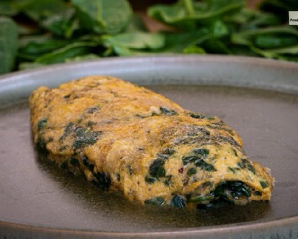 Tortilla espinacas con claras Tortilla espinacas con claras