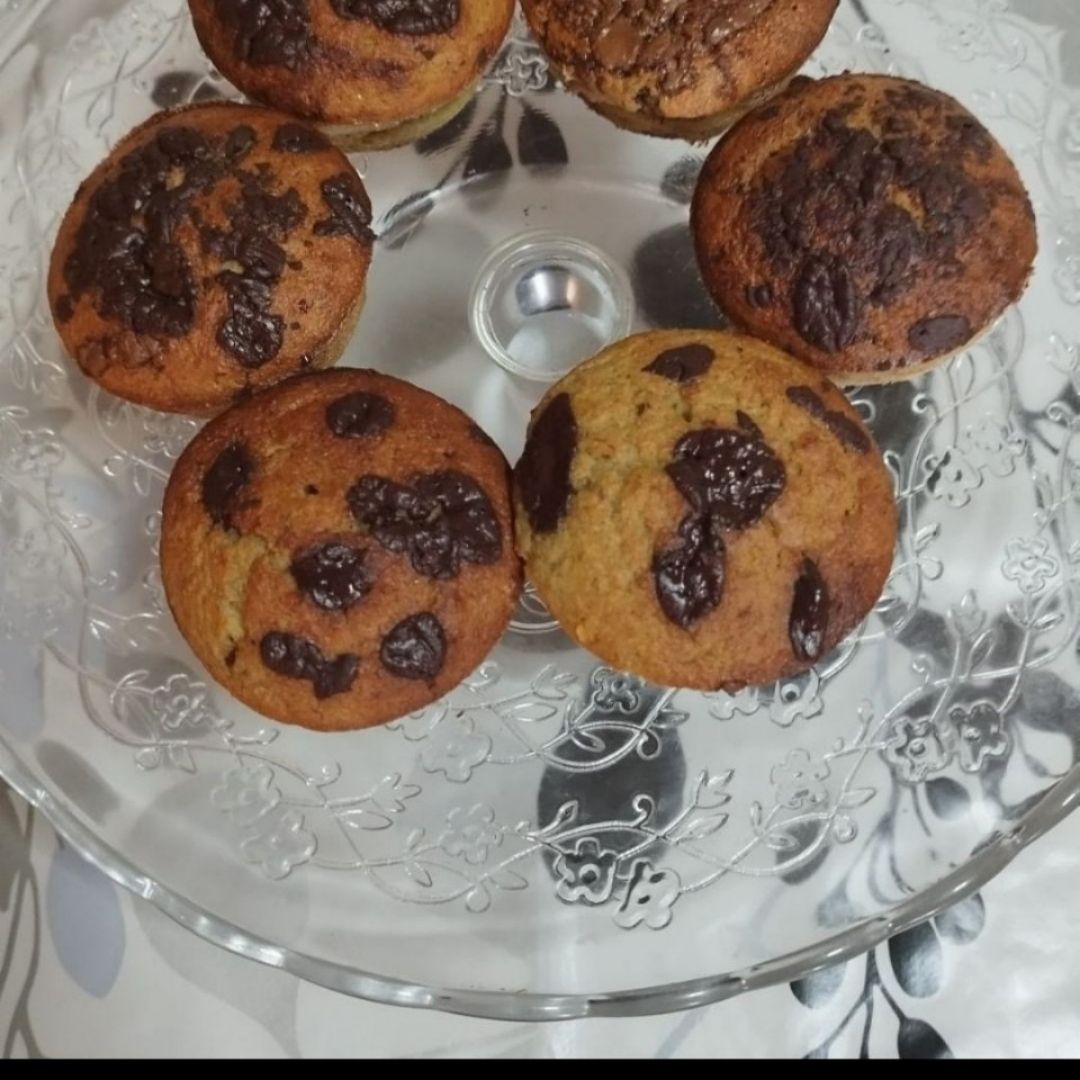 Magdalenas de platano y avena Magdalenas de platano y avena