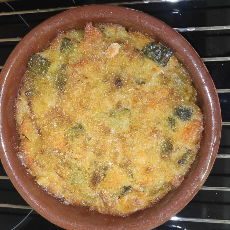 Cazuelitas de gambas y verduras😋