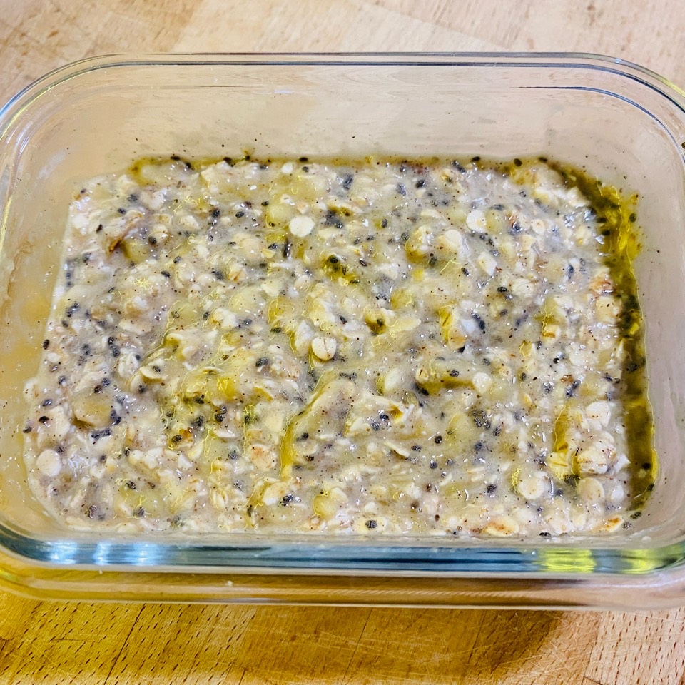 Porridge de plátano, avena y chía