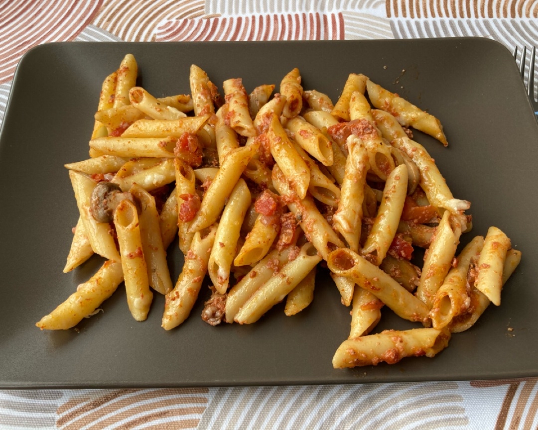 Macarrones con champiñones 