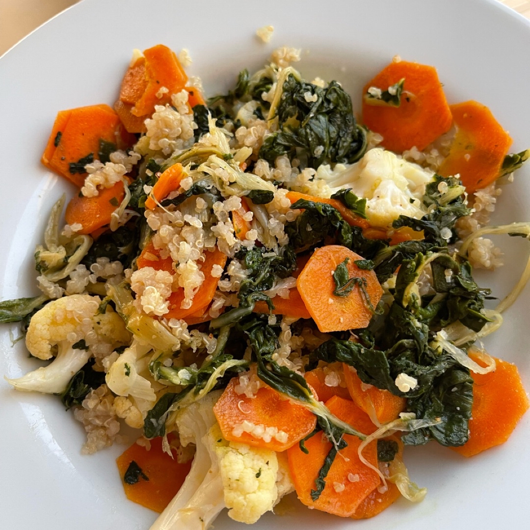 Quinoa con verduras al vapor Quinoa con verduras al vapor