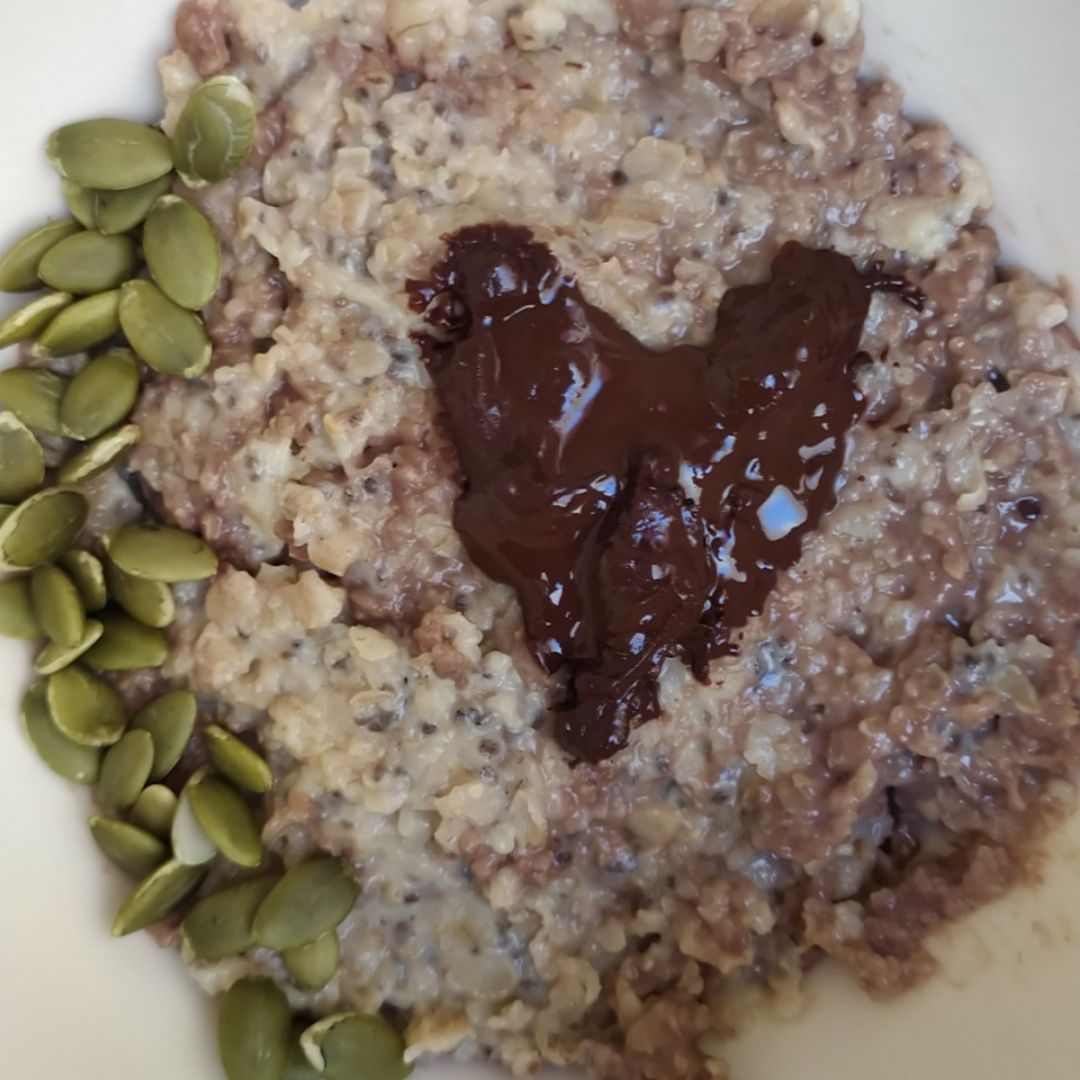 doble porridge: "caramelo" y chocolate doble porridge: "caramelo" y chocolate