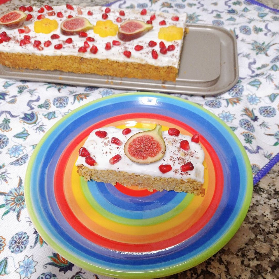 Pastel de avena horneada otoñal 🍰🎃 Paso 4 Pastel de avena horneada otoñal 🍰🎃 Paso 4