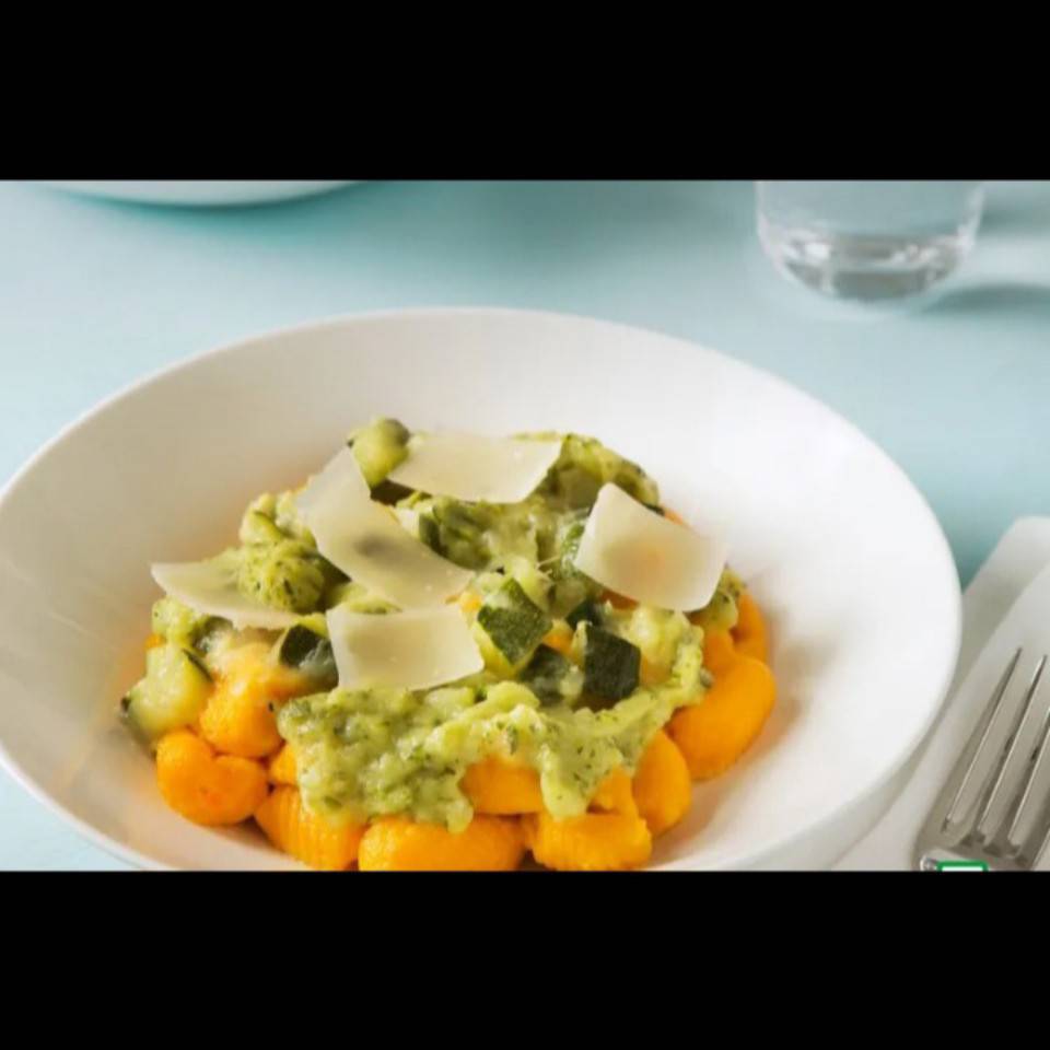 Ñoquis de Zanahoria con salsa de Calabacin Ñoquis de Zanahoria con salsa de Calabacin