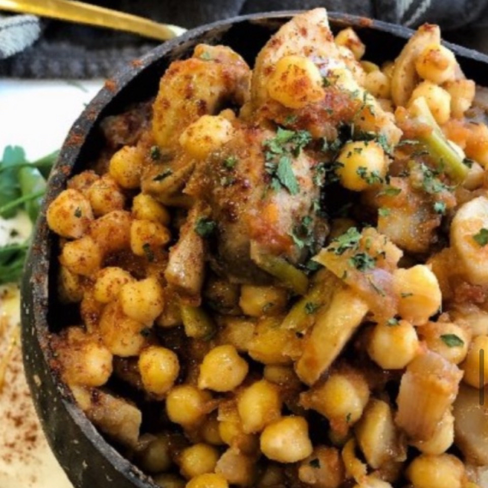 Estofado de garbanzos y setas Estofado de garbanzos y setas