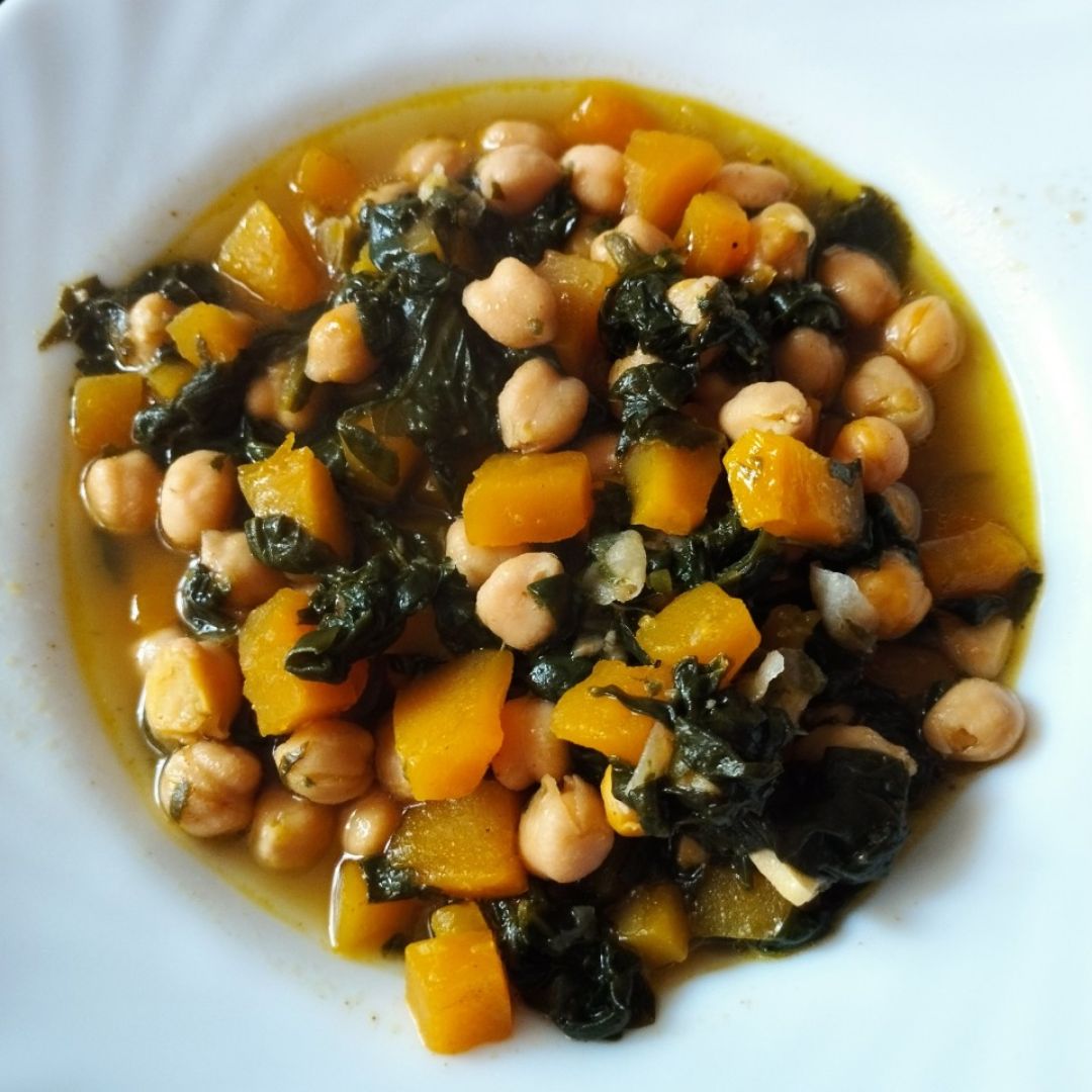 Garbanzos con espinacas y calabaza Garbanzos con espinacas y calabaza